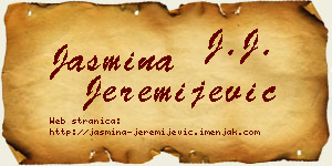 Jasmina Jeremijević vizit kartica